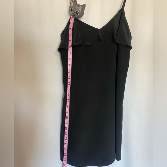 Tibi Black Dress 100% Silk Mini Length Ruffled Woman’s Sz 0 XS Event - Picture 12 of 14